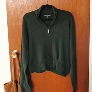 Crop Quarter Zip Sweater